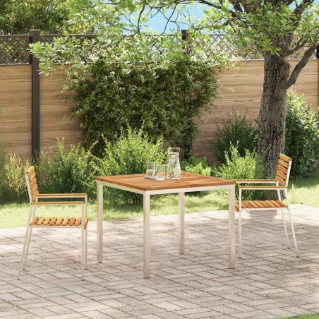 vidaXL Sedia da Giardino 2 pcs Marrone Legno massello di acacia