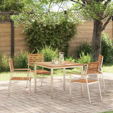 vidaXL Sedia da Giardino 4 pcs Marrone Legno massello di teak