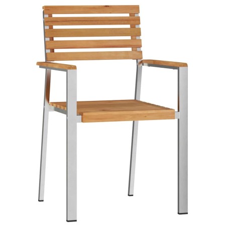 vidaXL Sedia da Giardino 4 pcs Marrone Legno massello di teak