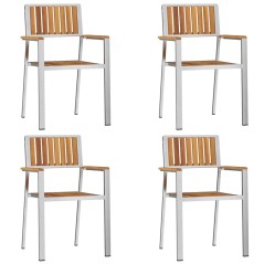 vidaXL Sedia da Giardino 4 pcs Marrone Legno massello di acacia