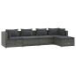 Set Divani da Giardino 5 pz con Cuscini in Polyrattan Grigio Set Divani da Giardino 5 pz con Cuscini in Polyrattan Grigio