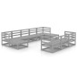 Set Divani da Giardino 10 pz in Legno Massello di Pino Set Divani da Giardino 10 pz in Legno Massello di Pino