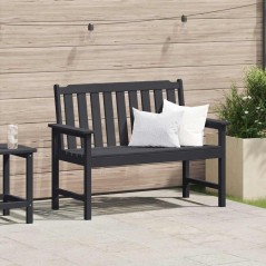 vidaXL Panchina da giardino con cuscino Nero 120 x 59 x 88cm Plastica
