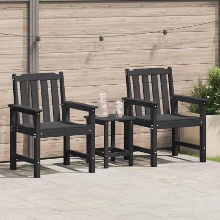 vidaXL Sedia da pranzo da giardino 2 pcs Nero 65.5 x 59 x 88cm