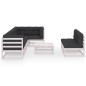 Set Divani da Giardino 8 pz con Cuscini Legno Massello di Pino Set Divani da Giardino 8 pz con Cuscini Legno Massello di Pino