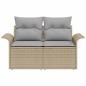 vidaXL Divano da giardino con cuscino Beige 141 x 62 x 69cm polyrattan vidaXL Divano da giardino con cuscino Beige 141 x 62 x 69cm polyrattan