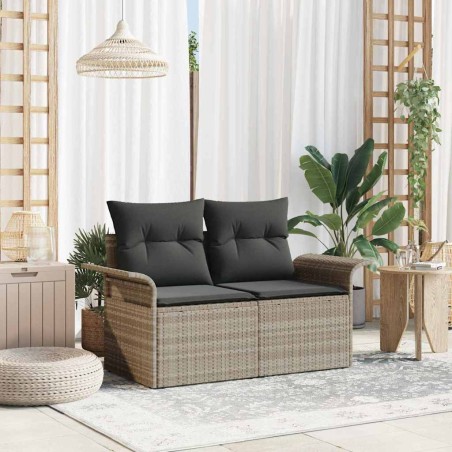 vidaXL Divano da giardino Grigio chiaro 141 x 62 x 69cm polyrattan