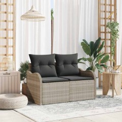 vidaXL Divano da giardino Grigio chiaro 121 x 62 x 69cm polyrattan