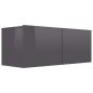 Set Mobile TV 2 pz Grigio Lucido in Truciolato Set Mobile TV 2 pz Grigio Lucido in Truciolato