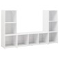 Mobili Porta TV 3 pz Bianco Lucido 107x35x37 cm in Truciolato Mobili Porta TV 3 pz Bianco Lucido 107x35x37 cm in Truciolato