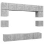 Set Porta TV 8 pz Grigio Cemento in Truciolato Set Porta TV 8 pz Grigio Cemento in Truciolato