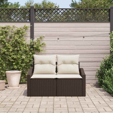 vidaXL Divano da giardino Marrone 123 x 62 x 69cm polyrattan