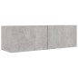 Set Porta TV 8 pz Grigio Cemento in Truciolato Set Porta TV 8 pz Grigio Cemento in Truciolato