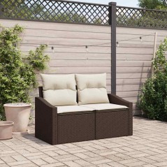 vidaXL Divano da giardino Marrone 123 x 62 x 69cm polyrattan