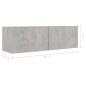 Set Porta TV 8 pz Grigio Cemento in Truciolato Set Porta TV 8 pz Grigio Cemento in Truciolato