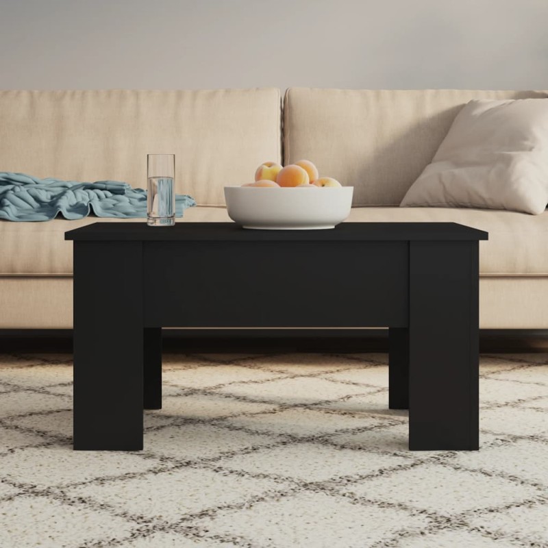Tavolino da Salotto Nero 79x49x41 cm in Legno Multistrato Tavolino da Salotto Nero 79x49x41 cm in Legno Multistrato