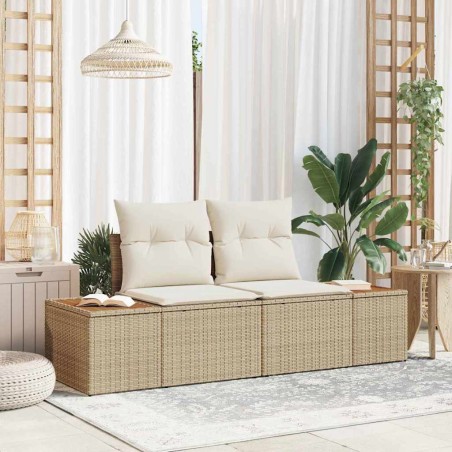 vidaXL Divano da giardino Beige 184 x 62 x 85cm polyrattan