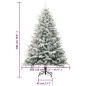 Albero Natale Artificiale con LED Palline e Neve 180cm PVC e PE Albero Natale Artificiale con LED Palline e Neve 180cm PVC e PE