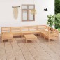 Set Salotto da Giardino 9 pz in Legno Massello di Pino Set Salotto da Giardino 9 pz in Legno Massello di Pino