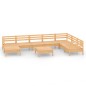 Set Salotto da Giardino 9 pz in Legno Massello di Pino Set Salotto da Giardino 9 pz in Legno Massello di Pino