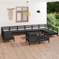Set Salotto da Giardino 13 pz in Legno Massello di Pino Nero Set Salotto da Giardino 13 pz in Legno Massello di Pino Nero