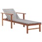 Sdraio con Cuscino Polyrattan e Legno Massello di Acacia Grigia Sdraio con Cuscino Polyrattan e Legno Massello di Acacia Grigia