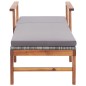 Sdraio con Cuscino Polyrattan e Legno Massello di Acacia Grigia Sdraio con Cuscino Polyrattan e Legno Massello di Acacia Grigia
