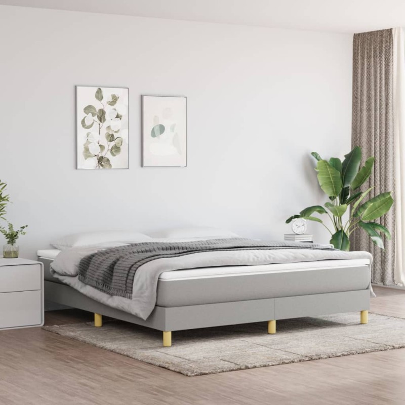 vidaXL Giroletto senza Materasso Grigio Chiaro 160x200 cm Tessuto vidaXL Giroletto senza Materasso Grigio Chiaro 160x200 cm Tessuto