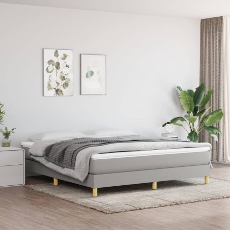 vidaXL Giroletto senza Materasso Grigio Chiaro 160x200 cm Tessuto