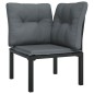 Set Salotto da Giardino 8 pz Nero e Grigio in Polyrattan Set Salotto da Giardino 8 pz Nero e Grigio in Polyrattan