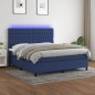 vidaXL Letto a Molle con Materasso e LED Blu 160x200 cm in Tessuto vidaXL Letto a Molle con Materasso e LED Blu 160x200 cm in Tessuto