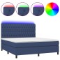 vidaXL Letto a Molle con Materasso e LED Blu 160x200 cm in Tessuto vidaXL Letto a Molle con Materasso e LED Blu 160x200 cm in Tessuto