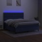 vidaXL Letto a Molle con Materasso e LED Blu 160x200 cm in Tessuto vidaXL Letto a Molle con Materasso e LED Blu 160x200 cm in Tessuto