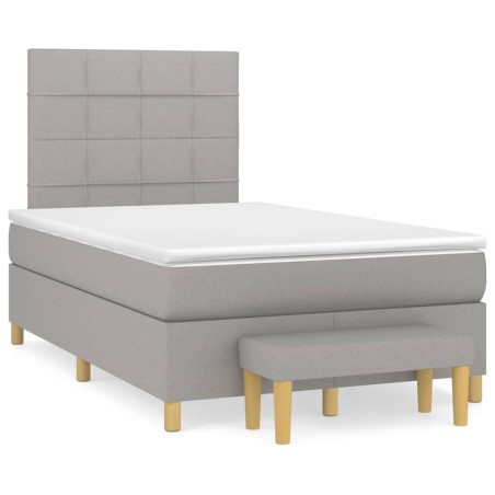 vidaXL Giroletto a Molle con Materasso Grigio Chiaro 120x200cm Tessuto