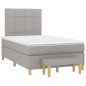 vidaXL Giroletto a Molle con Materasso Grigio Chiaro 120x200cm Tessuto