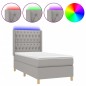 Letto a Molle Materasso e LED Grigio Chiaro 90x190 cm Tessuto Letto a Molle Materasso e LED Grigio Chiaro 90x190 cm Tessuto