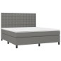 vidaXL Giroletto a Molle con Materasso Grigio Scuro 180x200 cm Tessuto