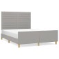 vidaXL Giroletto senza Materasso Grigio Chiaro 140x200 cm Tessuto vidaXL Giroletto senza Materasso Grigio Chiaro 140x200 cm Tessuto