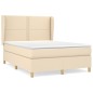Giroletto a Molle con Materasso Crema 140x200 cm in Tessuto