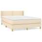 vidaXL Giroletto a Molle con Materasso Crema 140x200 cm in Tessuto