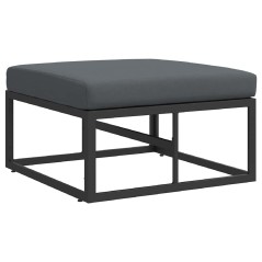 vidaXL Mobili da Esterno con cuscino Nero Alluminio