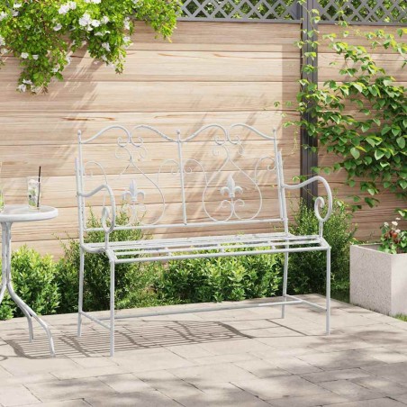 vidaXL Panchina da giardino Bianco 104 x 54 x 93cm Acciaio