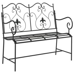 vidaXL Panchina da giardino Nero 104 x 54 x 93cm Acciaio
