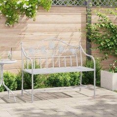vidaXL Panchina da giardino Bianco 104 x 54 x 93cm Acciaio