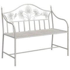 vidaXL Panchina da giardino Bianco 104 x 54 x 93cm Acciaio