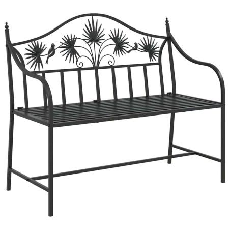 vidaXL Panchina da giardino Nero 104 x 54 x 93cm Acciaio