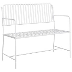 vidaXL Panchina da giardino Bianco 104 x 54 x 93cm Acciaio