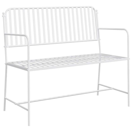 vidaXL Panchina da giardino Bianco 104 x 54 x 93cm Acciaio