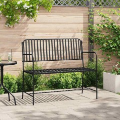 vidaXL Panchina da giardino Nero 104 x 54 x 93cm Acciaio