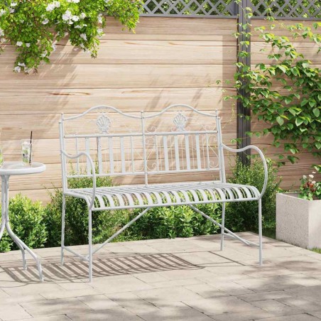 vidaXL Panchina da giardino Bianco 104 x 54 x 93cm Acciaio